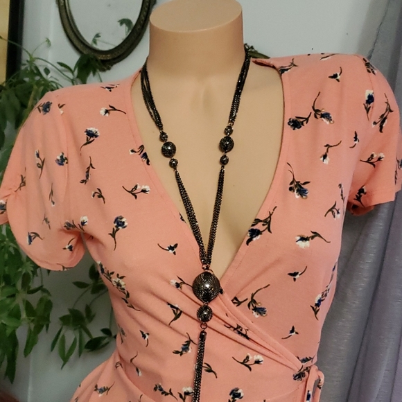 ONE DAY SALE 2023 Blush Floral Wrap Dress - Picture 3 of 12